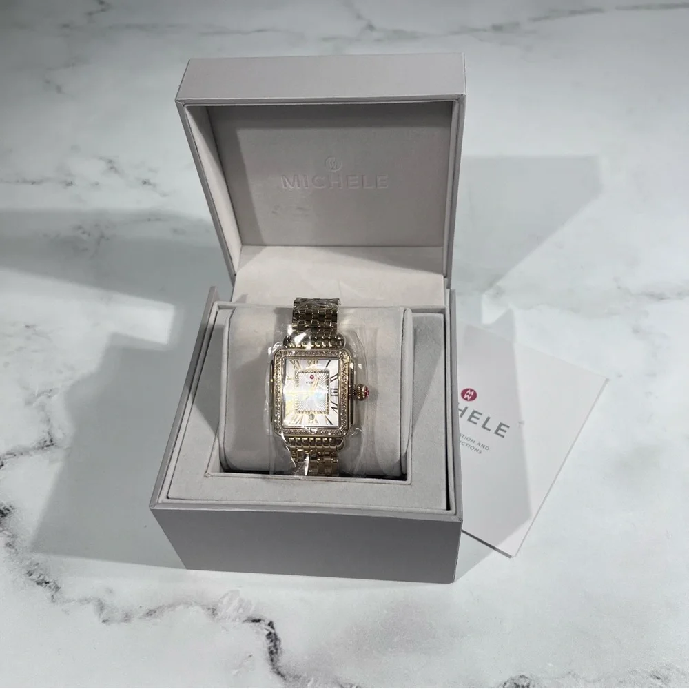Michele Deco Madison 18K Gold Diamond Watch
